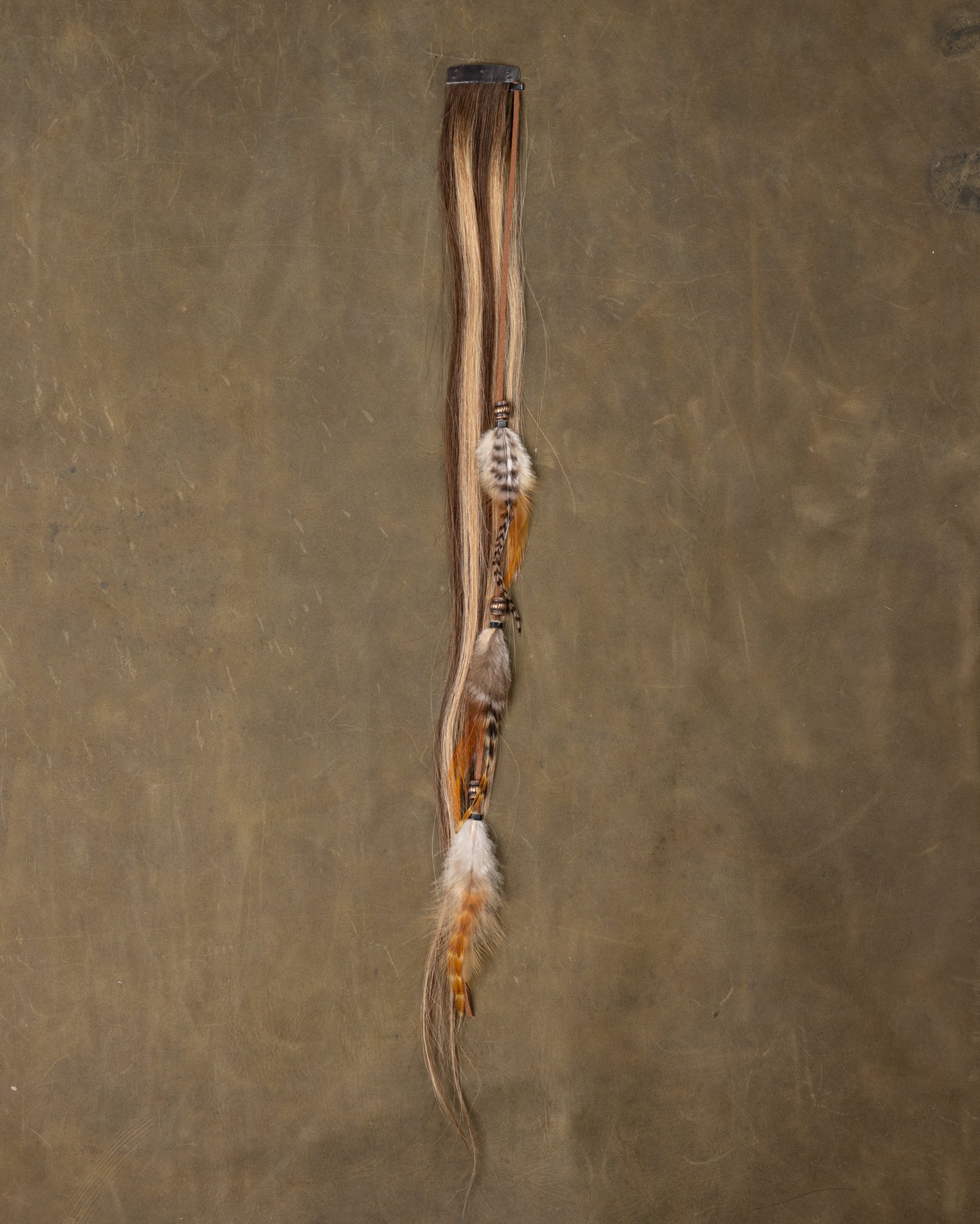 Copper Bead Feather Chain - Mica