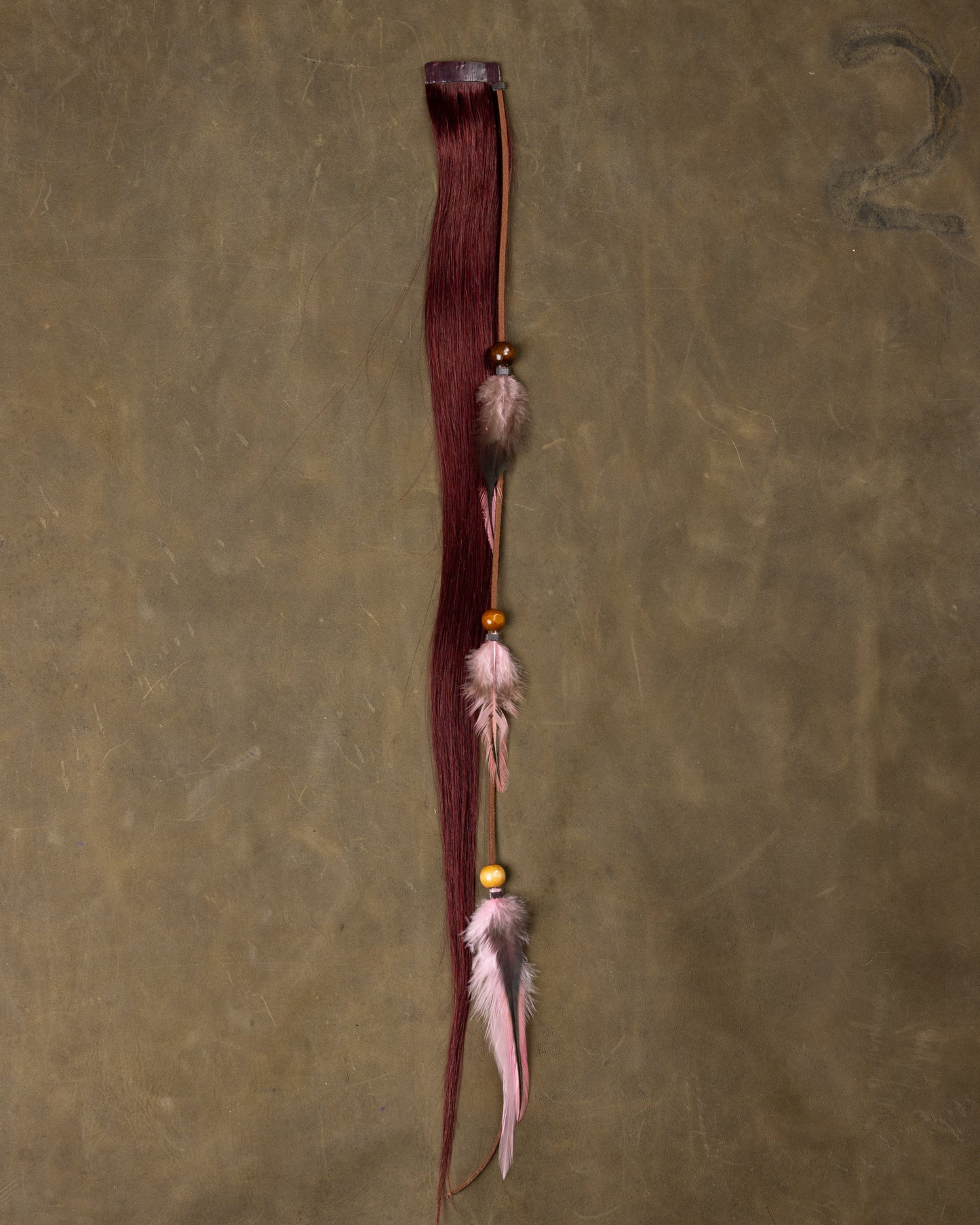 Pink Feather Chain - Burgundy