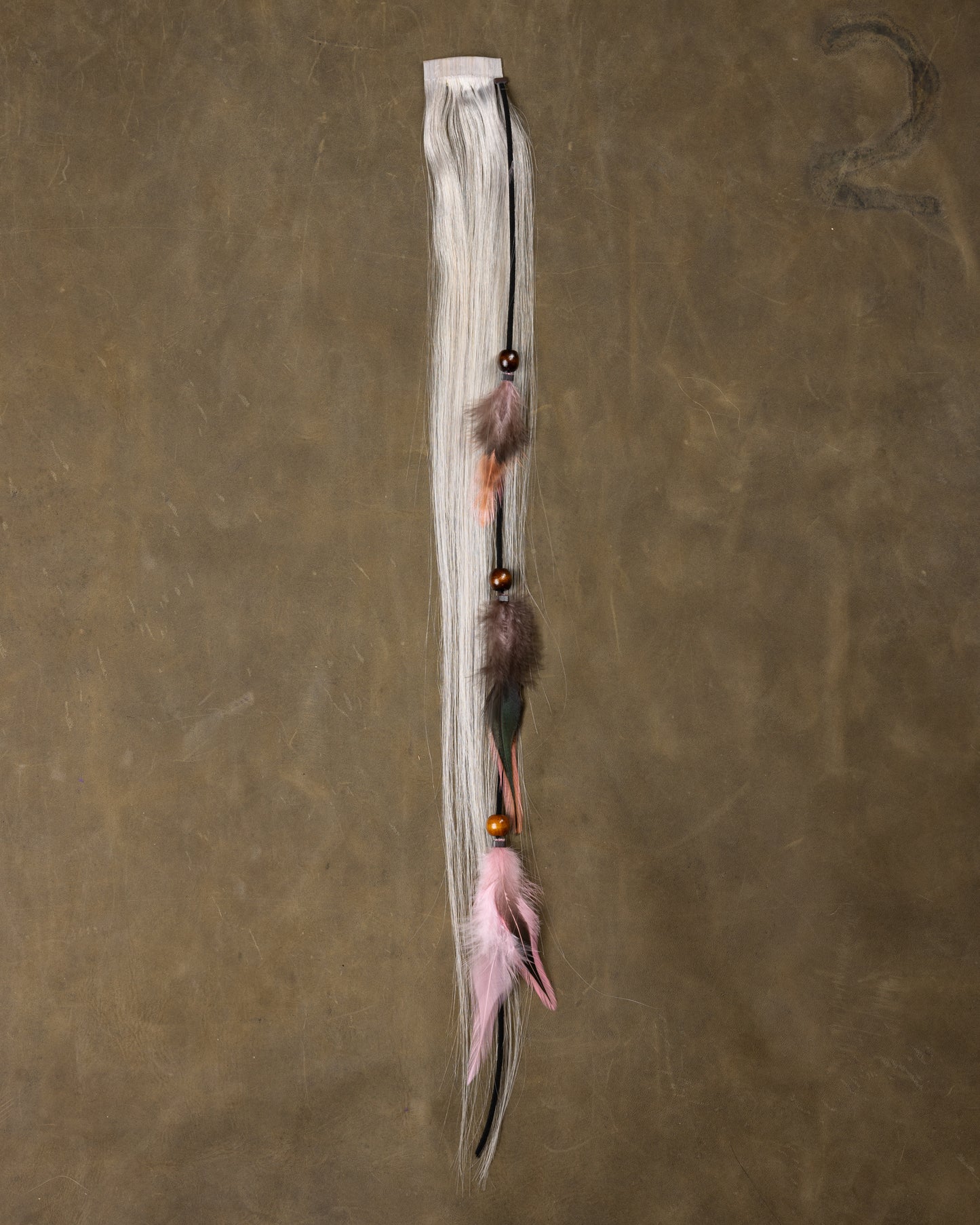 Pink Feather Chain - Silver