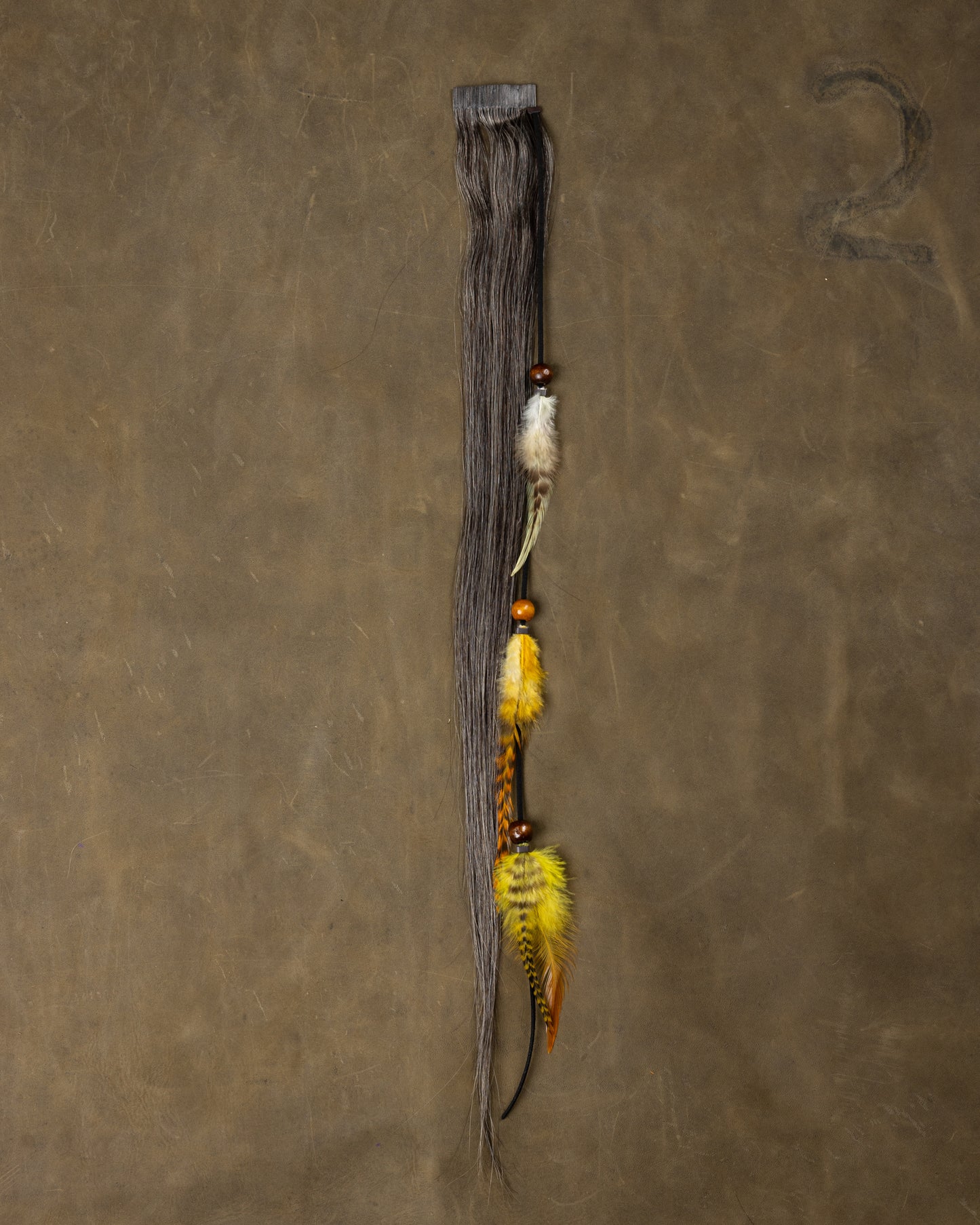 Yellow Feather Chain - Salt & Pepper