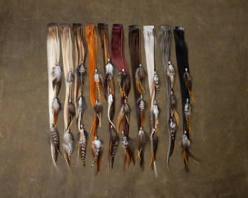 Silver Bead Feather Chains