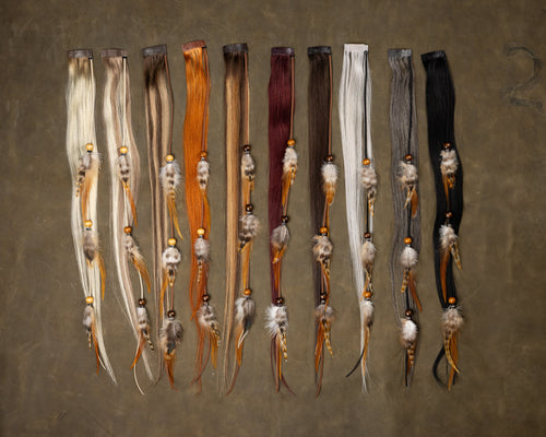 Wood Bead Feather Chains