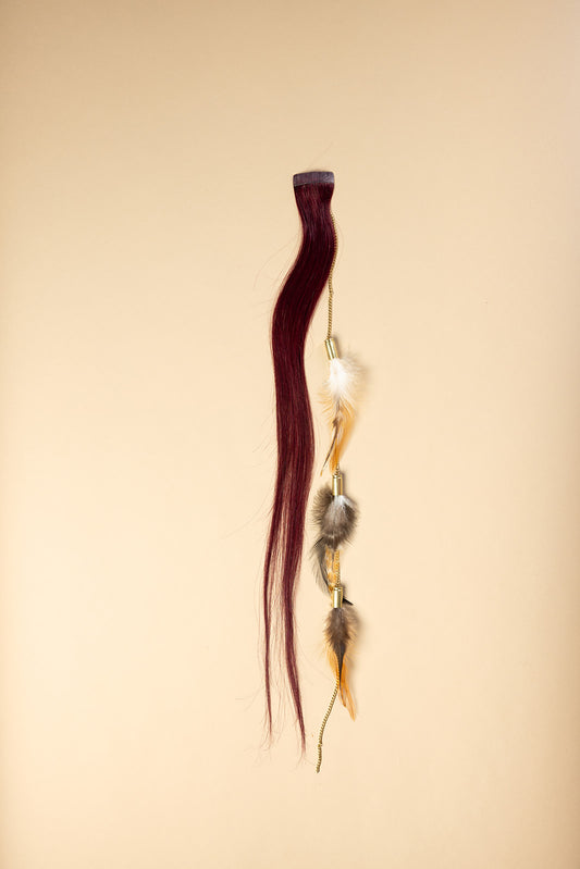 Bullet Feather Chain - Burgundy