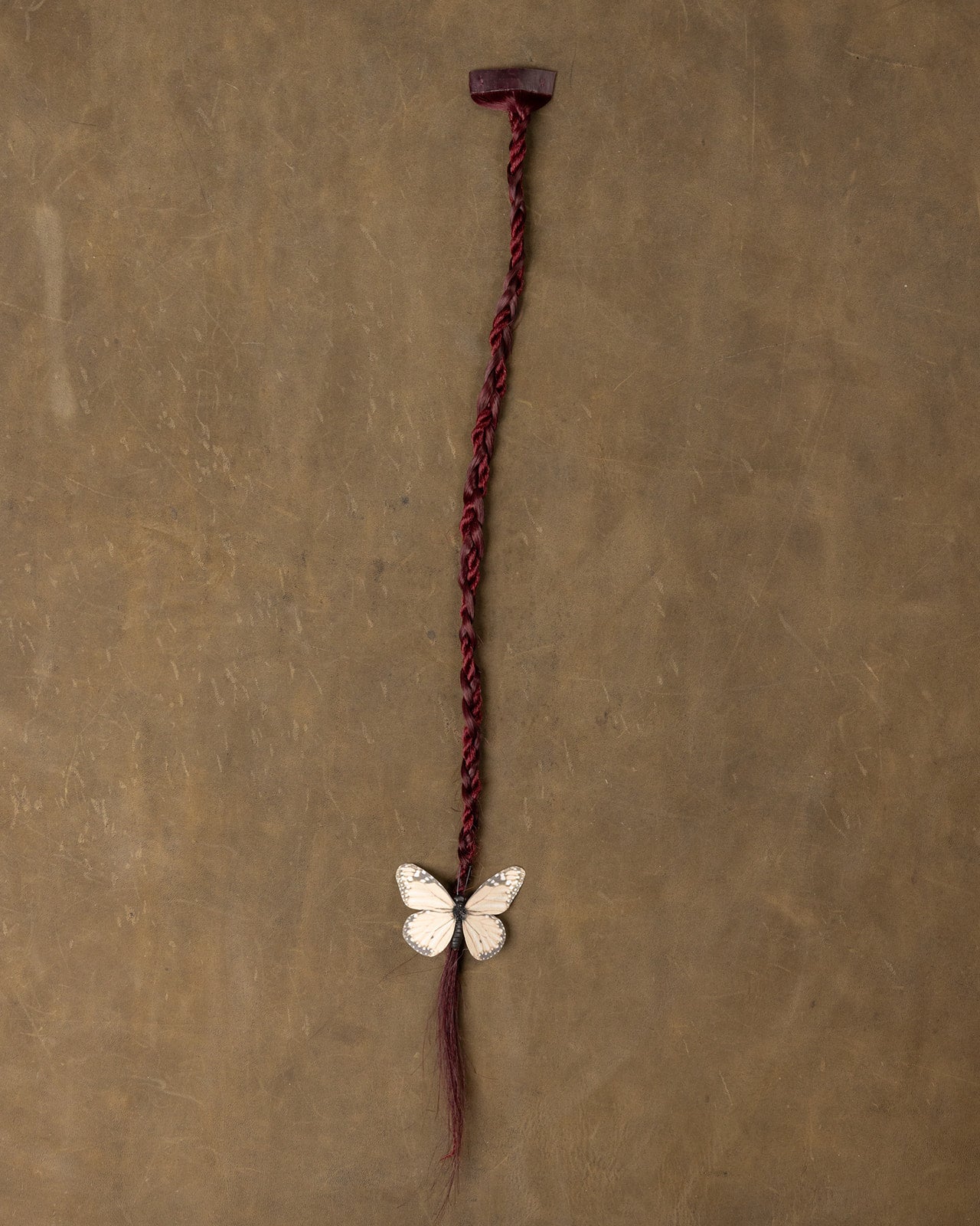 Butterfly Braid Neutral White - Burgundy