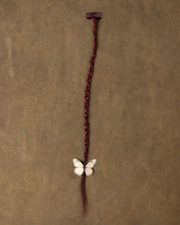 Butterfly Braid Neutral White - Burgundy