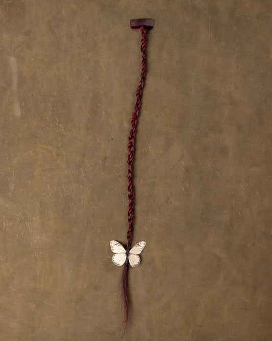 Butterfly Braid Neutral White - Burgundy