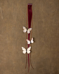 Butterfly Chain Neutral White - Burgundy