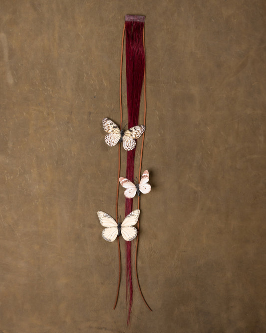 Butterfly Chain Neutral White - Burgundy