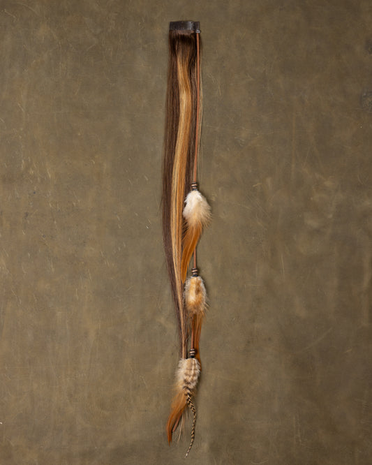 Copper Bead Feather Chain - Autumn