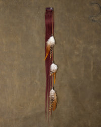 Copper Bead Feather Chain - Burgundy