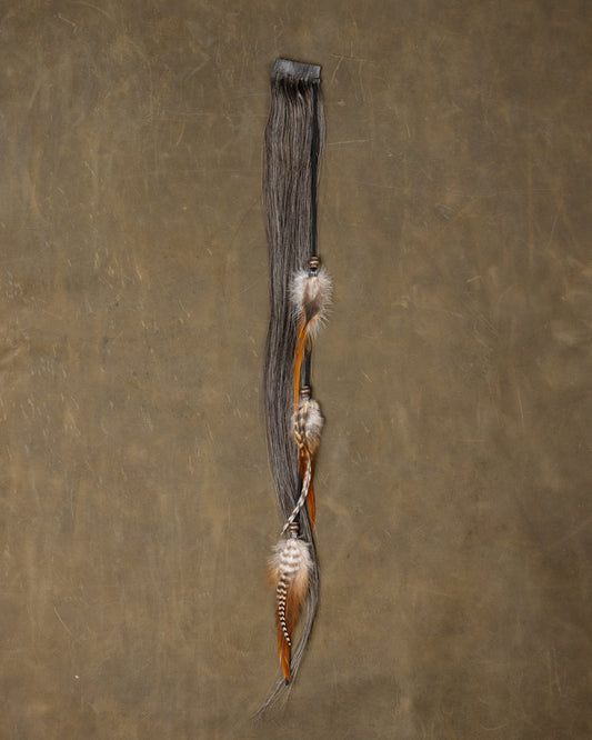 Copper Bead Feather Chain - Salt & Pepper