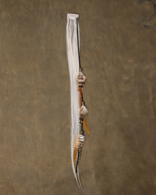 Copper Bead Feather Chain - Silver