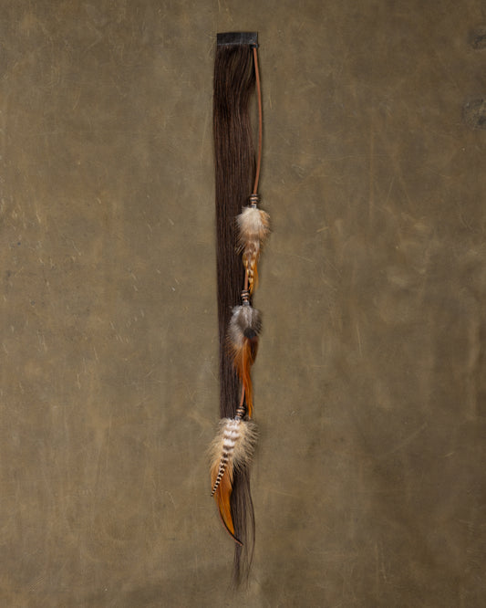 Copper Bead Feather Chain - Smoke