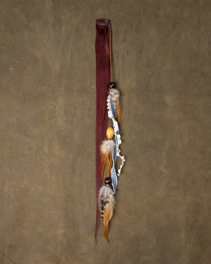 Denim & Lace Feather Chain - Burgundy