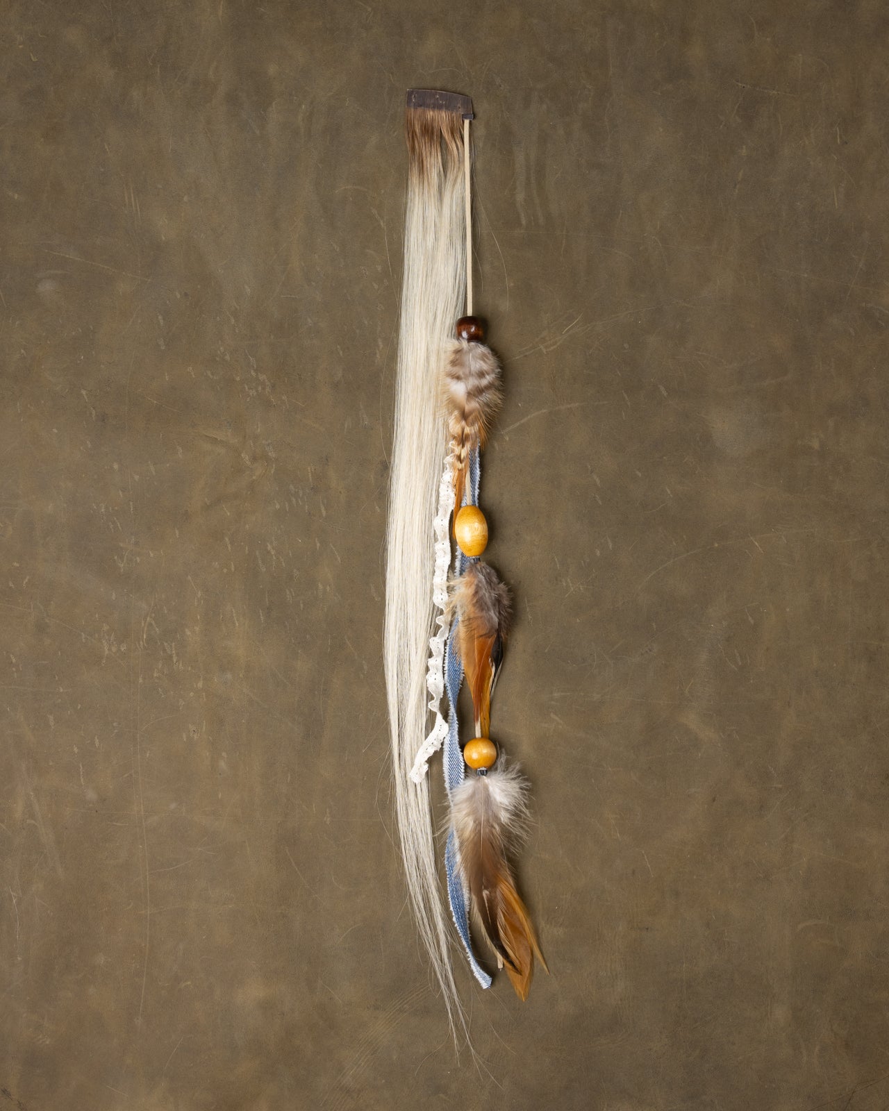 Denim & Lace Feather Chain - Rooted Ash