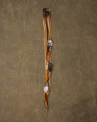 Gold Bead Feather Chain - Autumn