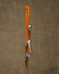 Gold Bead Feather Chain - Jasper