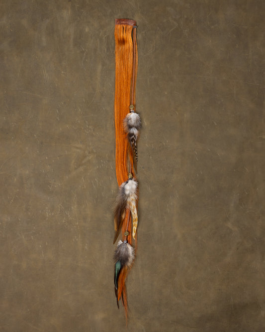 Gold Bead Feather Chain - Jasper