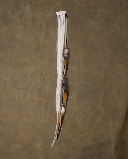 Gold Bead Feather Chain - Silver