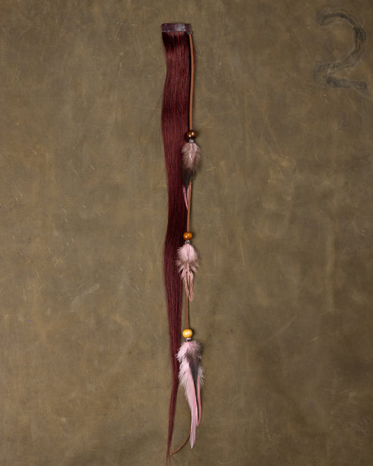 Pink Feather Chain - Burgundy