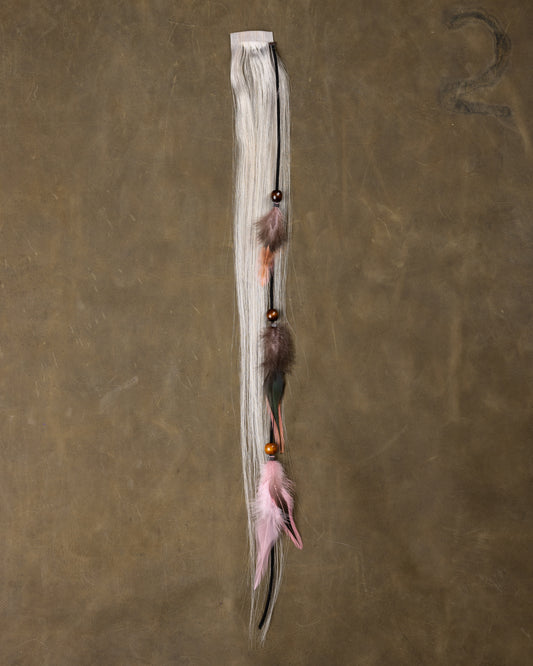 Pink Feather Chain - Silver