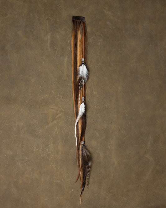 Silver Bead Feather Chain - Autumn