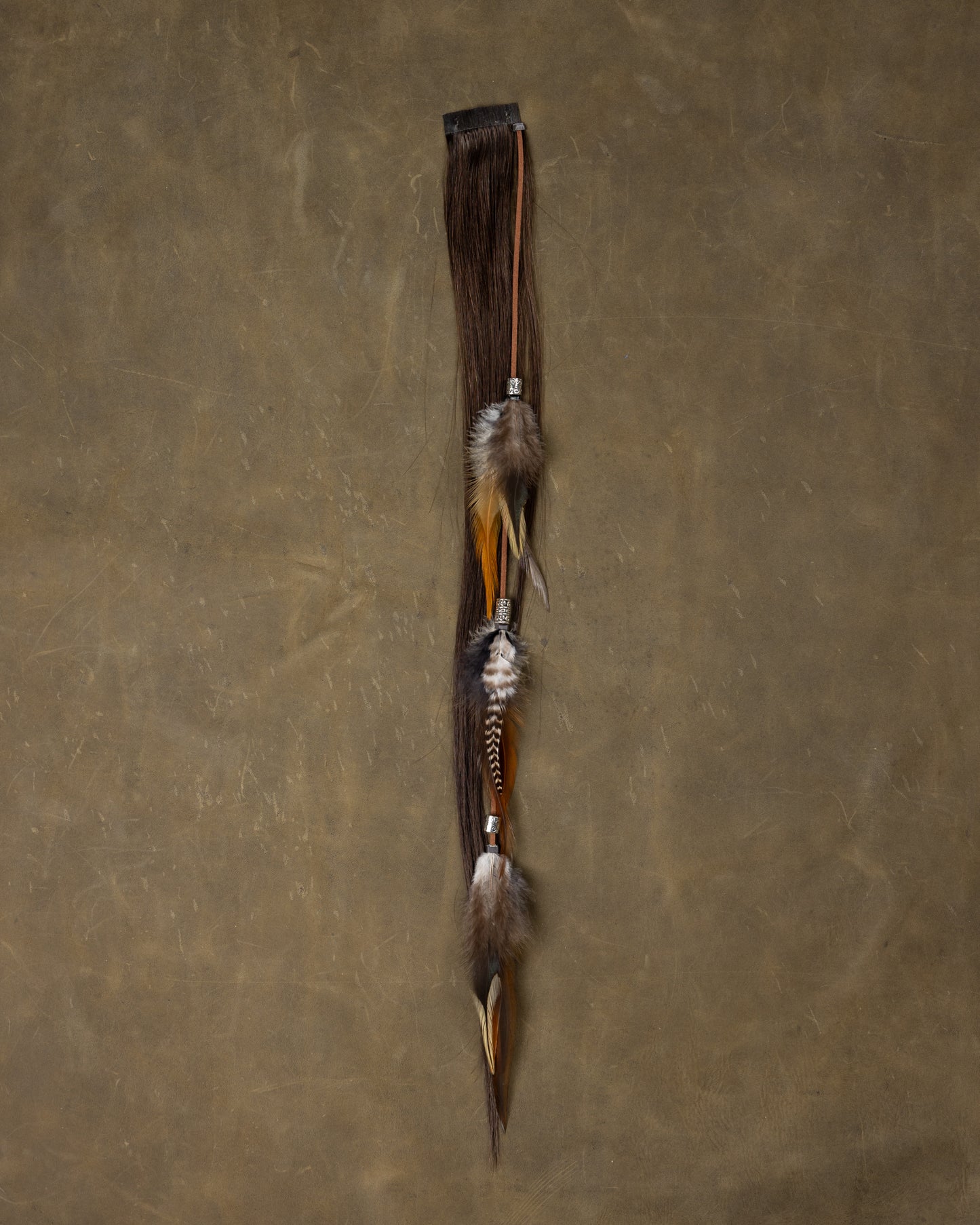 Silver Bead Feather Chain - Smoke