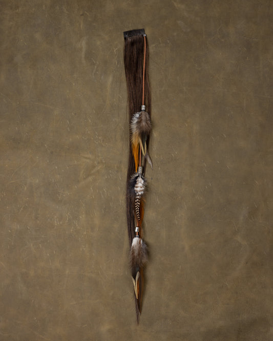 Silver Bead Feather Chain - Smoke