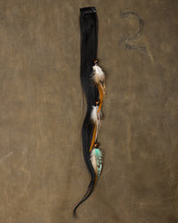 Turquoise Feather Chain - Black Stone