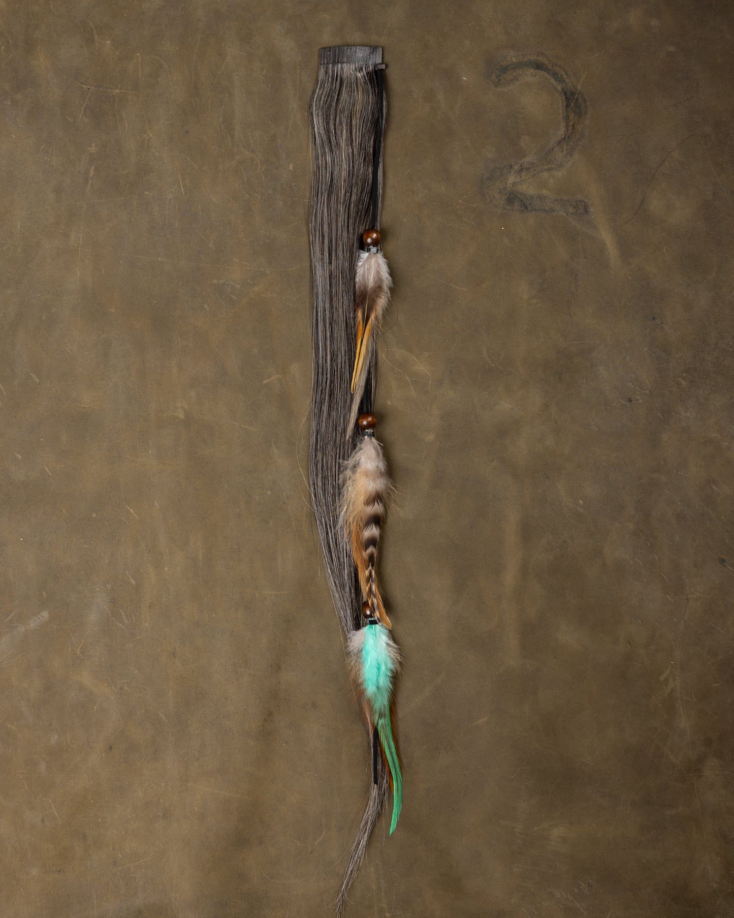 Turquoise Feather Chain - Salt & Pepper