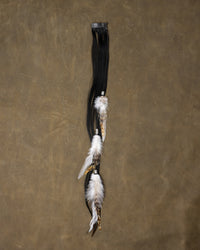 White Swan Feather Chain - Black Stone