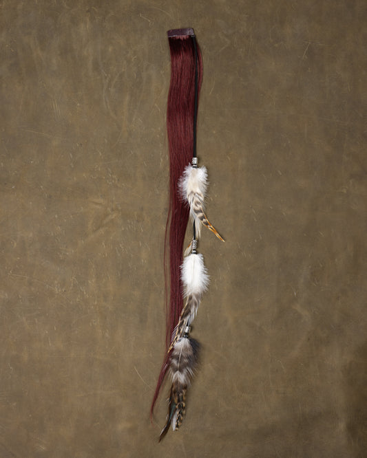 White Swan Feather Chain - Burgundy