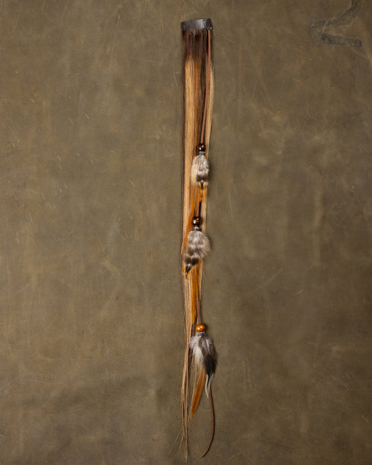 Wood Bead Feather Chain - Autumn