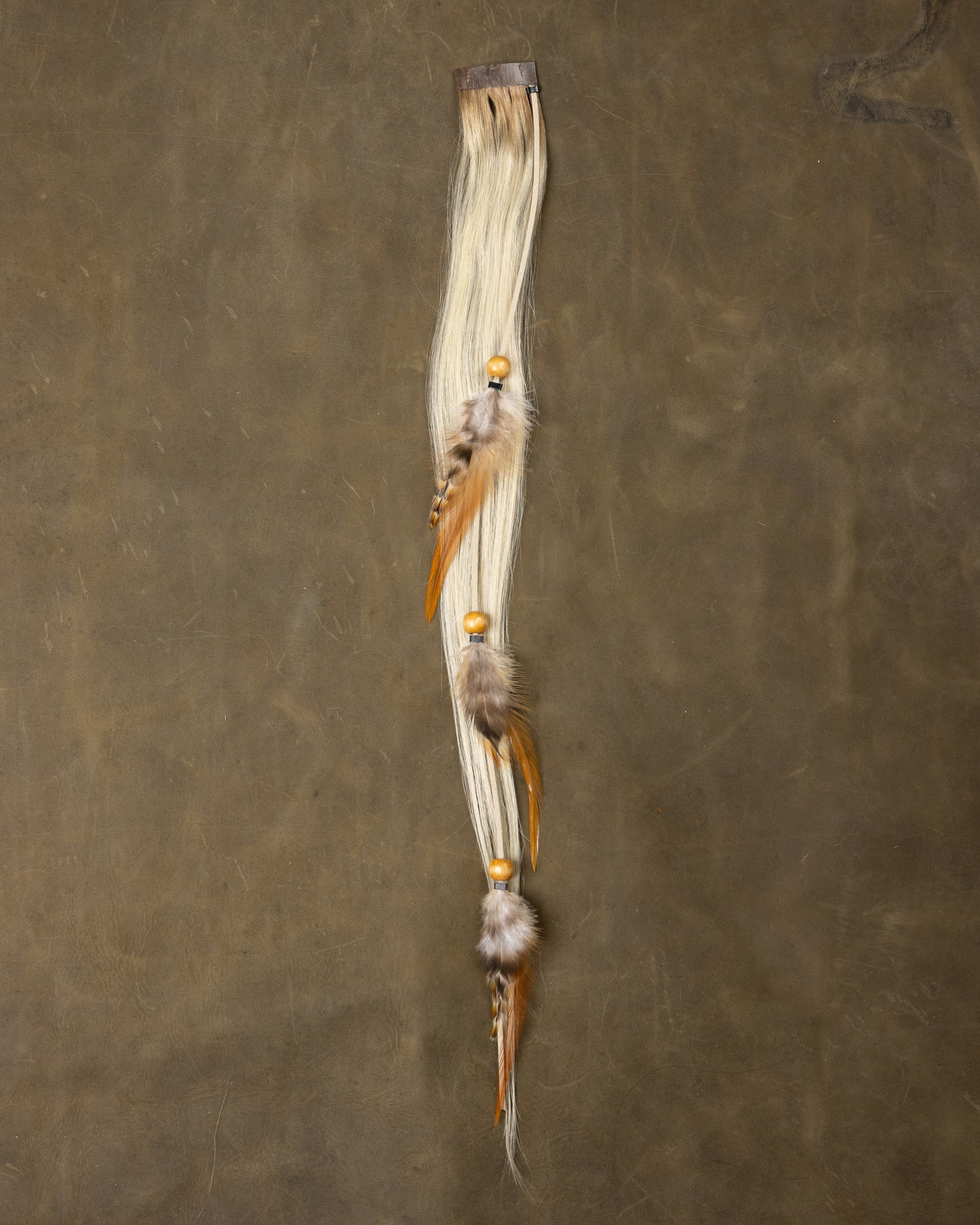 Wood Bead Feather Chain - Rooted Ash