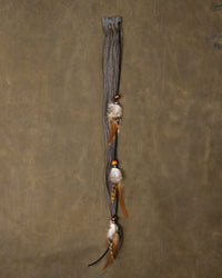 Wood Bead Feather Chain - Salt & Pepper