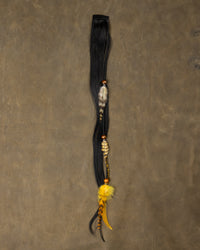 Yellow Feather Chain - Black Stone