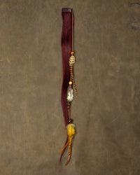 Yellow Feather Chain - Burgundy