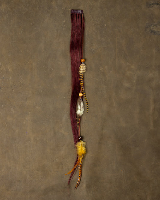 Yellow Feather Chain - Burgundy