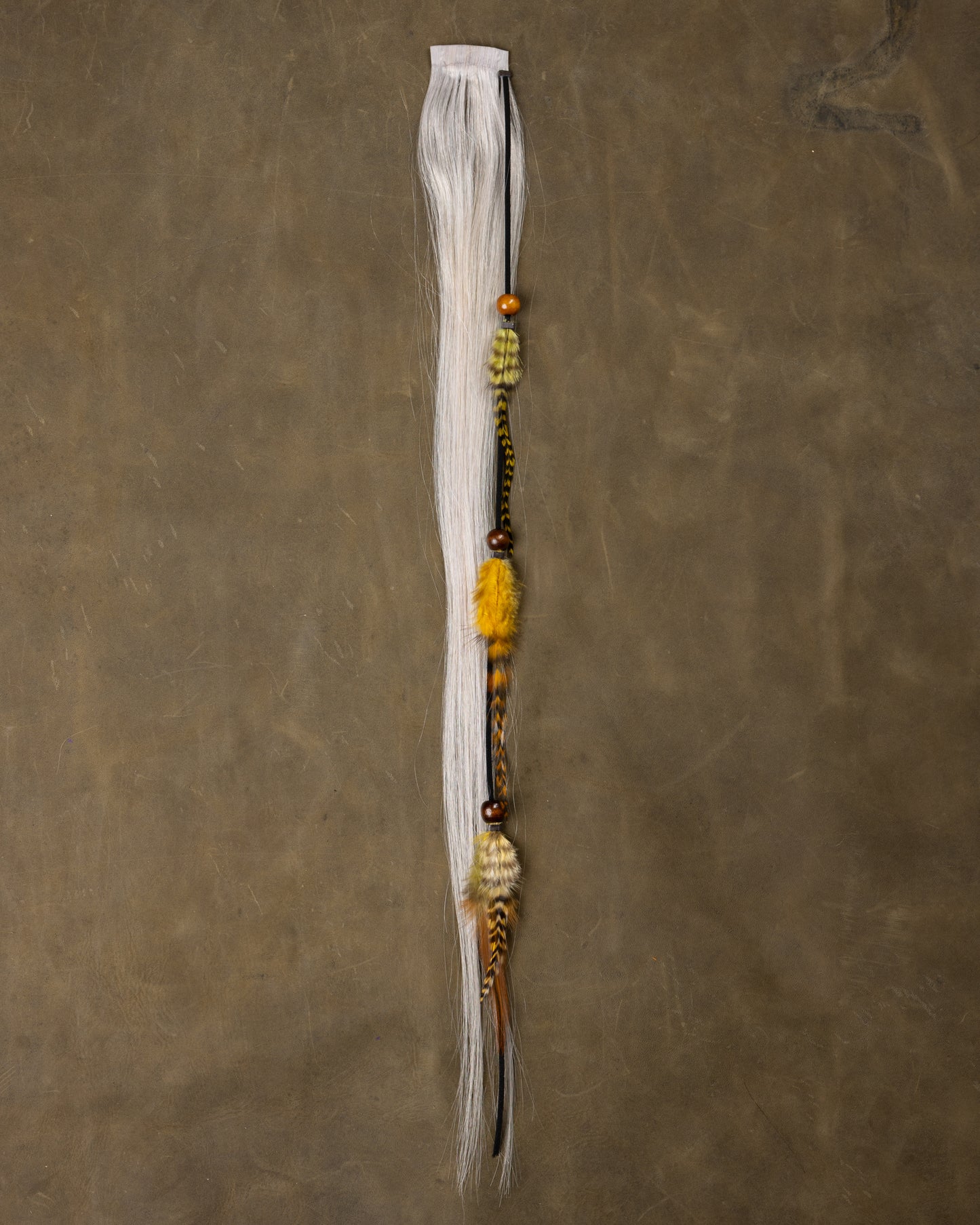 Yellow Feather Chain - Silver